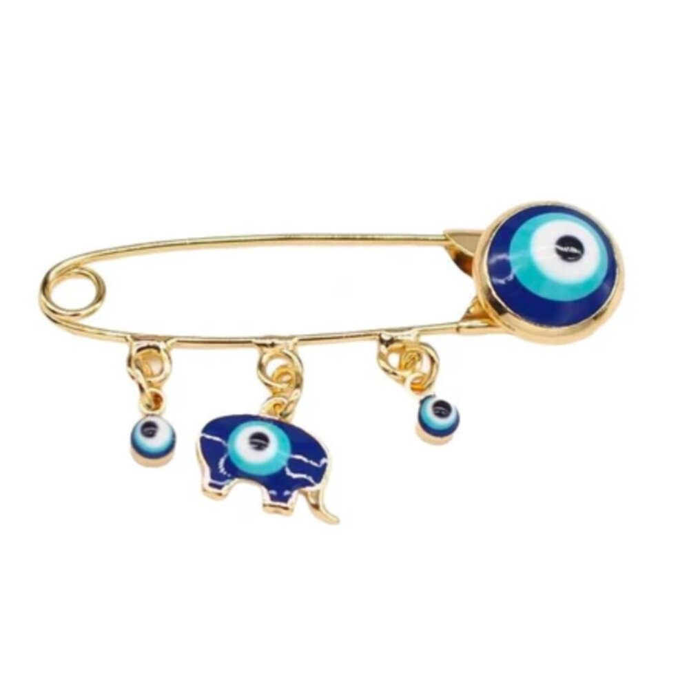 Evil Eye Pin Elephant Good Luck Lucky Protection NEW
